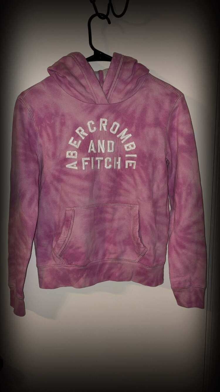 Abercrombie Kids Pink Tie-Dye Embroidered Logo Pullover Hoodie